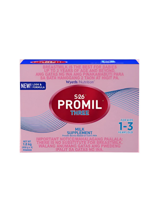 Wyeth S-26 Promil Three Milk Supplement (1-3 Years Old) 1.8kg
