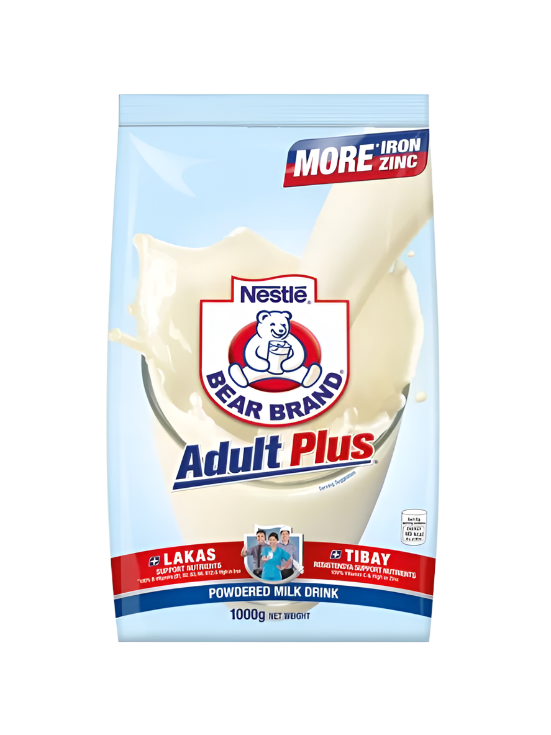 Bear Brand Adult Plus Powdered Milk 33g / 180g / 300g / 600g / 1kg