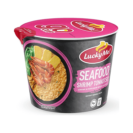 Lucky Me! Go Cup Instant Noodle Soup Seafood Shrimp Tonkotsu 40g