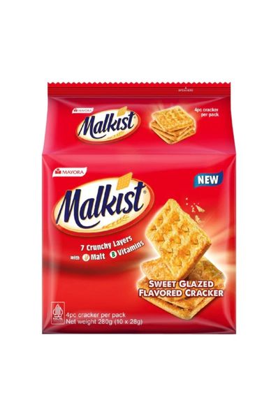 Malkist Sweet Glazed Flavored Crackers 28g x 10 Sachets
