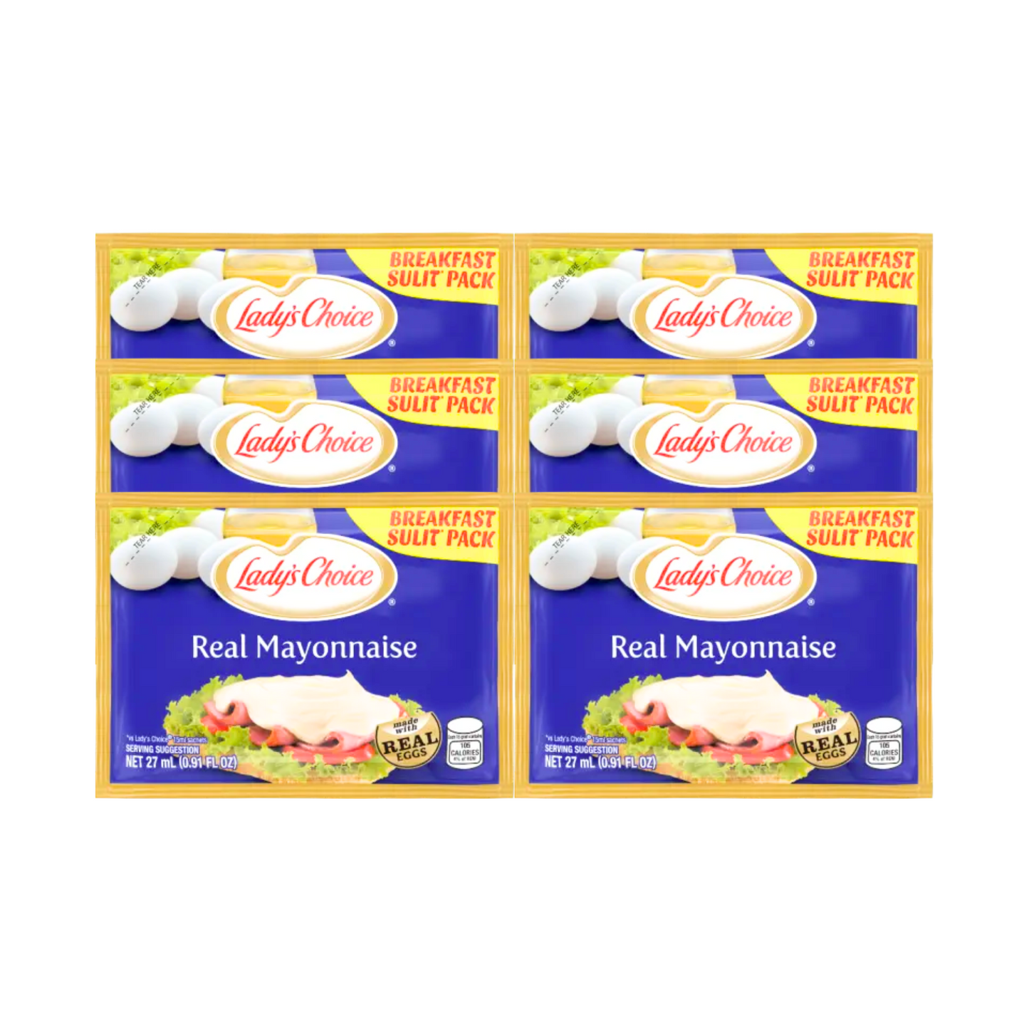 Lady's Choice Real Mayonnaise 27ml x 6 Sachets