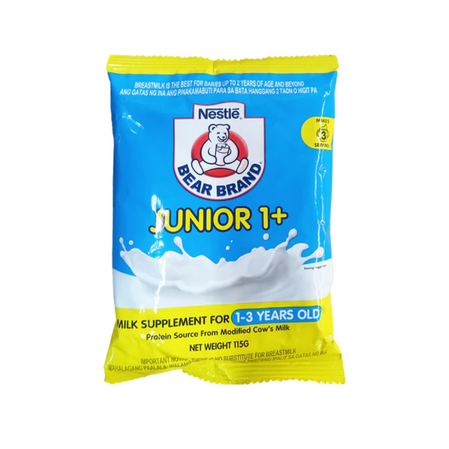 Nestle Bear Brand Junior+ 1-3yrs old Powdered Milk Drink 115g