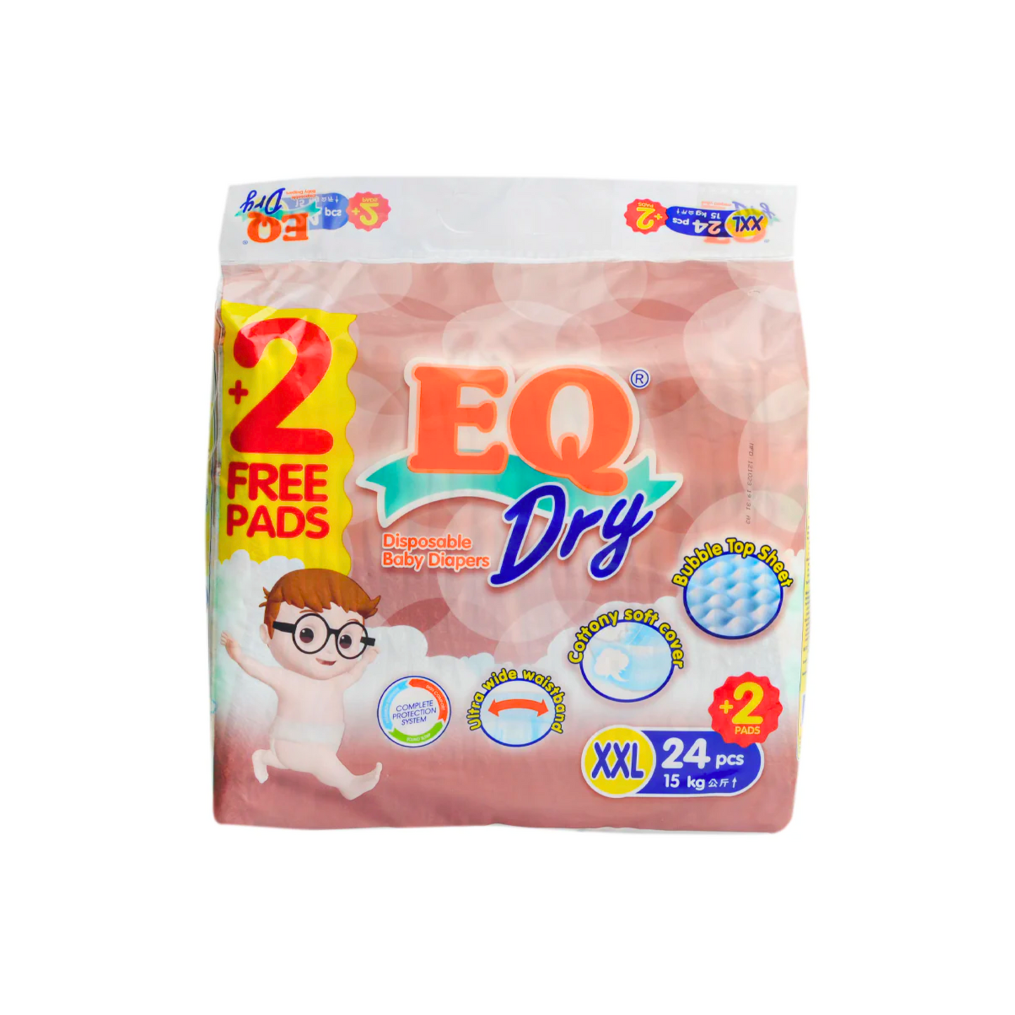 EQ Dry Baby Diapers Econo Pack XXL x 24 pcs + 2 Free