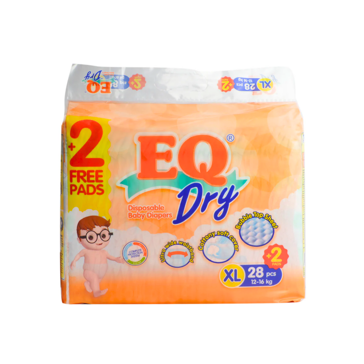 EQ Dry Baby Diapers Econo Pack XL x 28 pcs + 2 Free