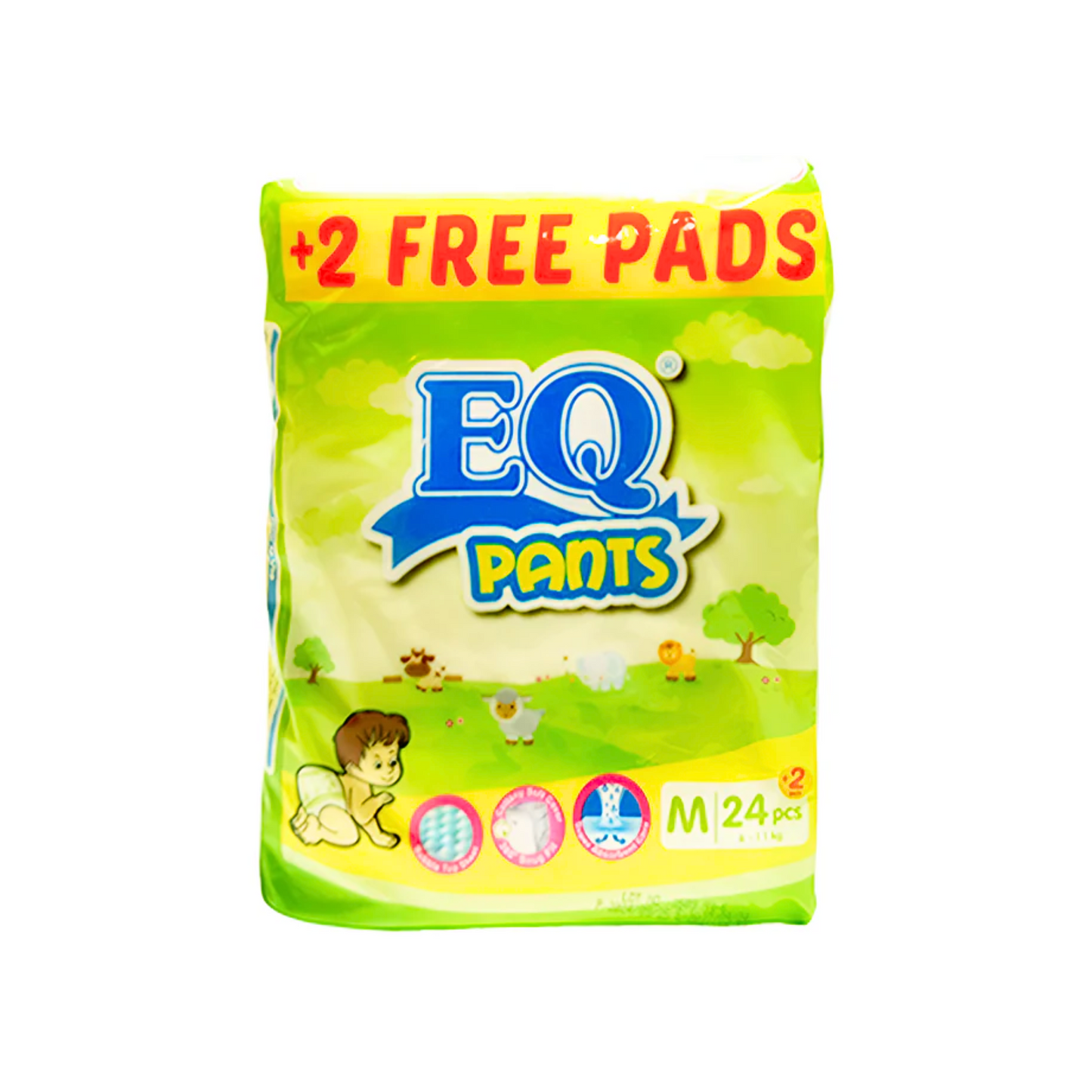 EQ Pants Baby Diapers Big Pack Medium x 24 pcs + 2 Free