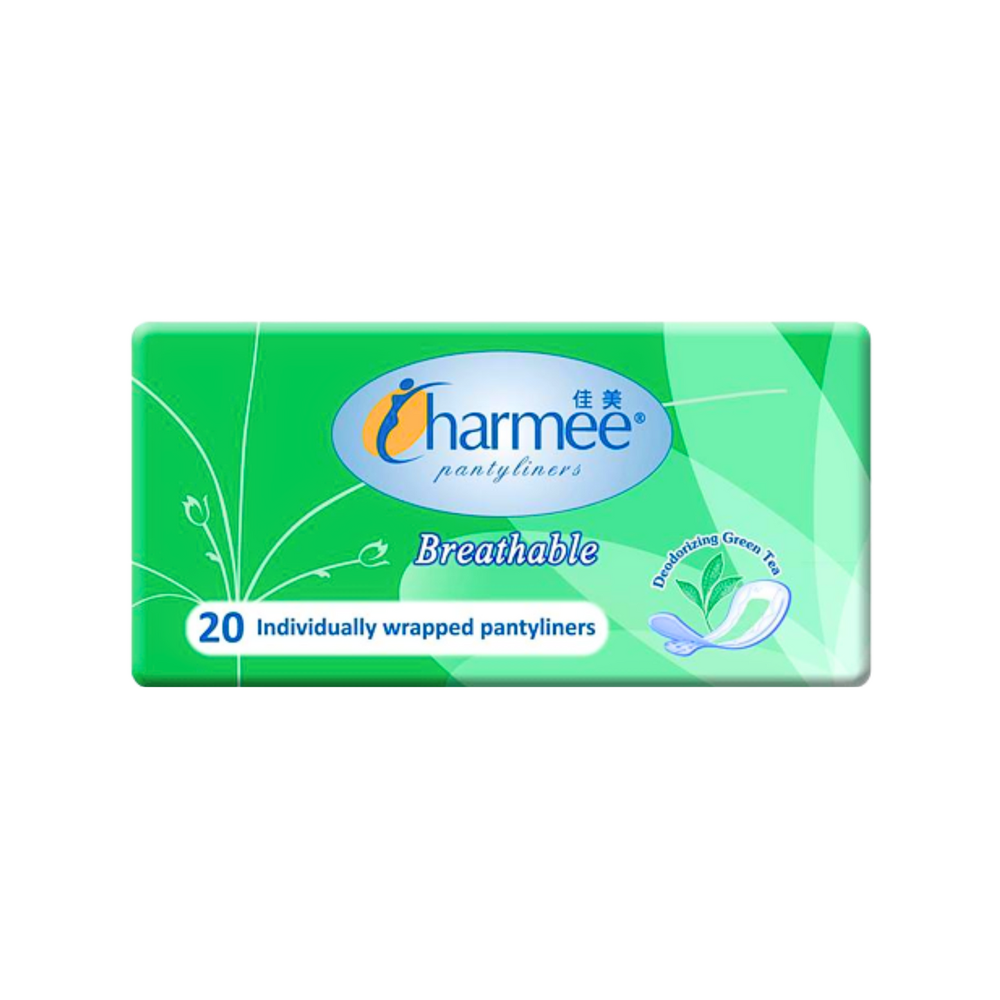 Charmee Pantyliners Breathable Deo Green Tea x 20 pcs