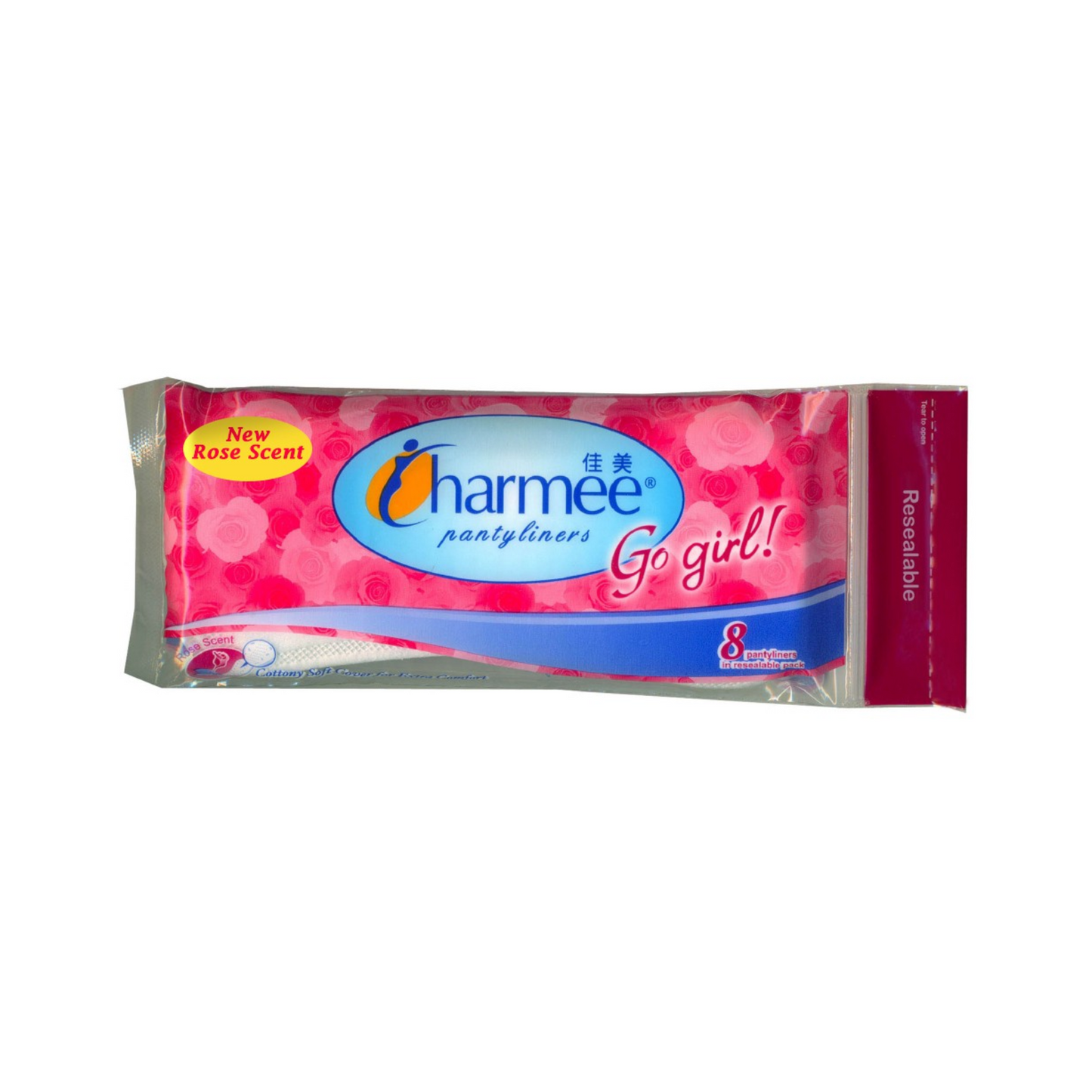 Charmee Pantyliners Go Girl Rose Scent x 8 pcs