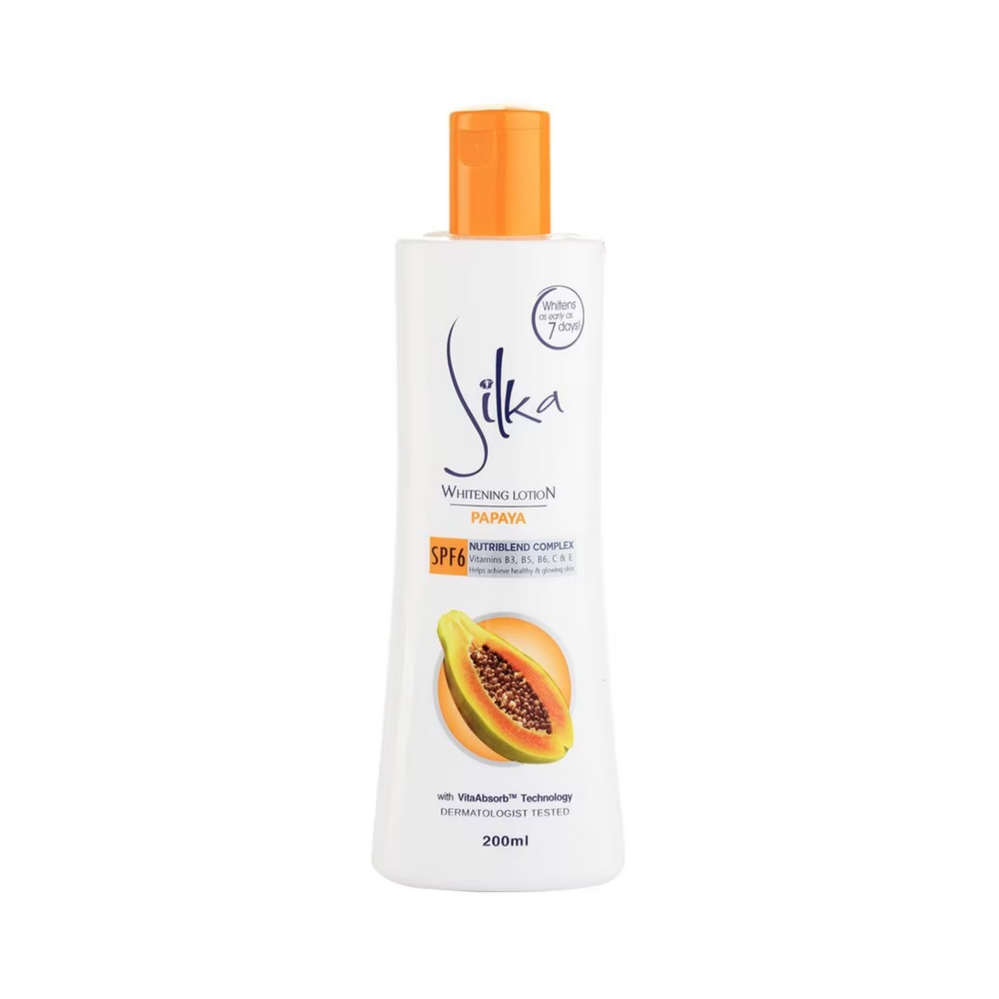 Silka Papaya Whitening Lotion SPF6 200mL