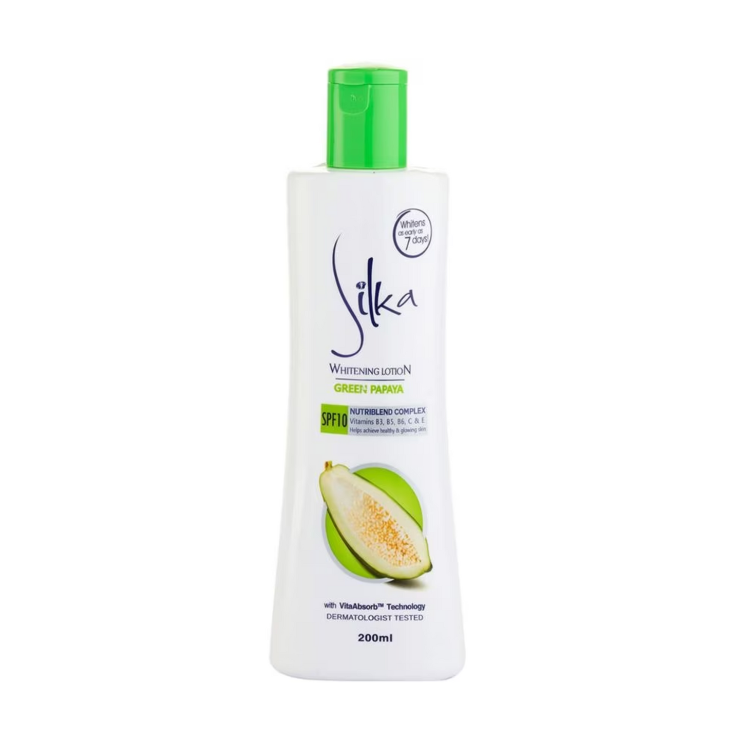Silka Whitening Lotion Green Papaya SPF10 200mL
