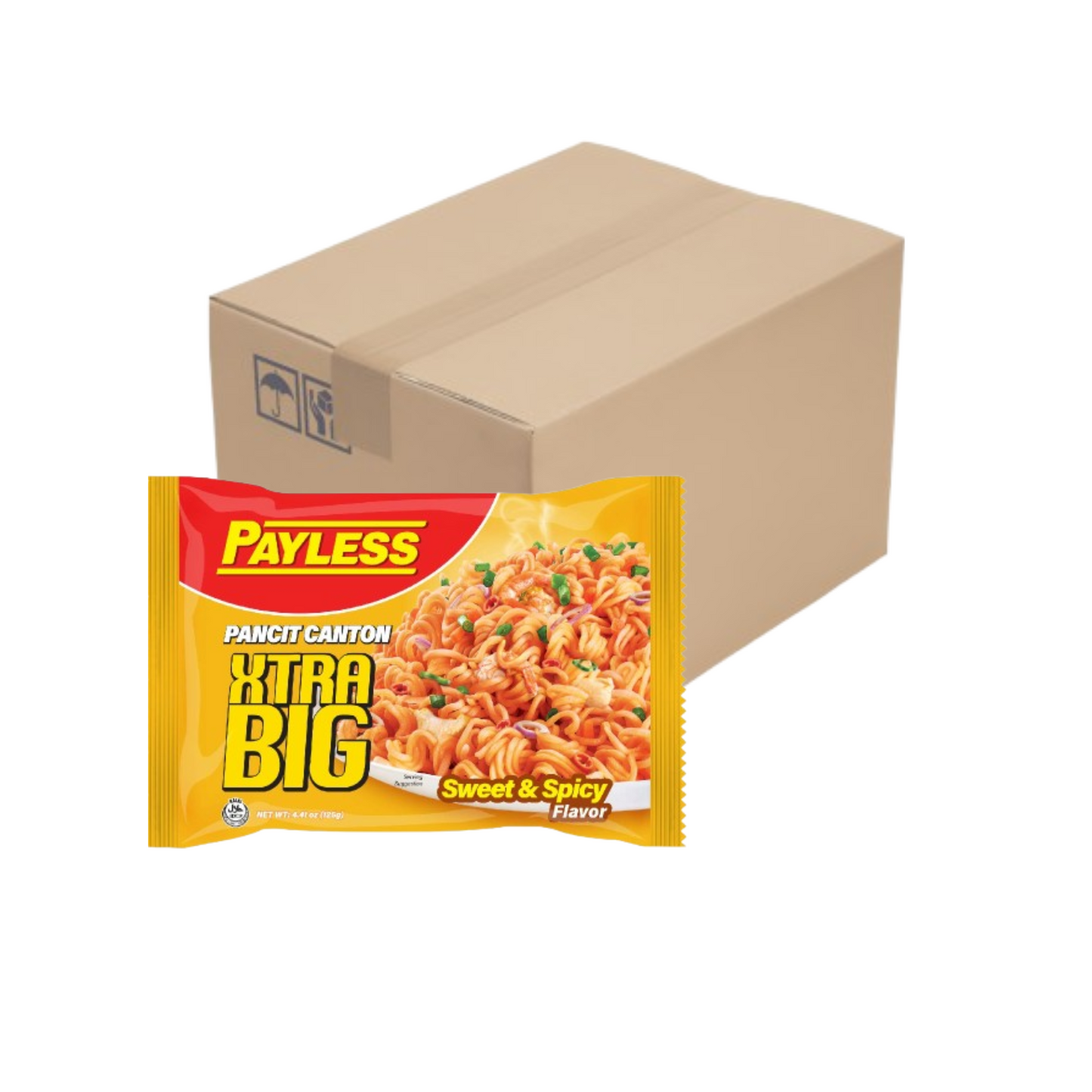 Payless Xtra Big instant Pancit Canton Sweet and Spicy 125g x 48 pcs