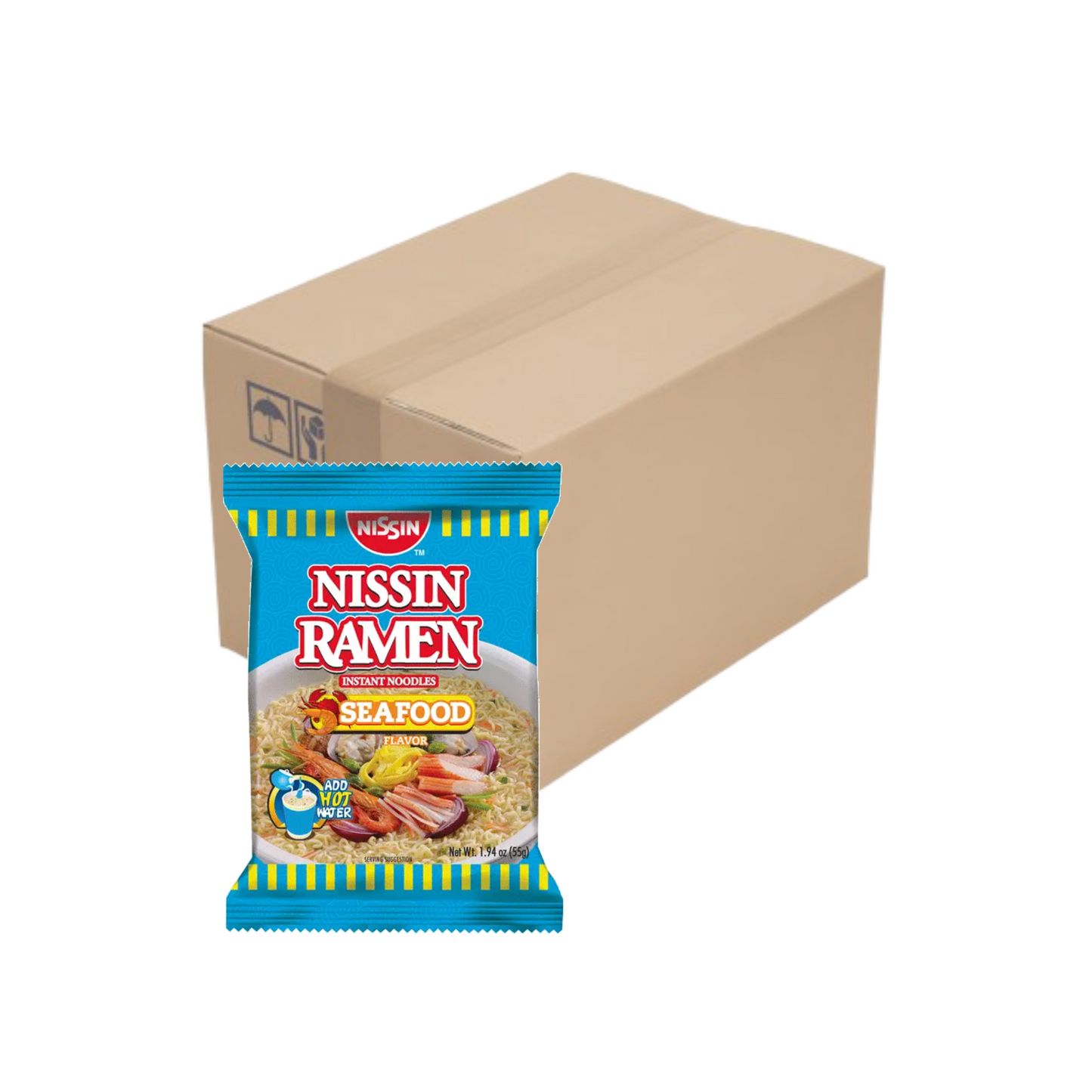 Nissin Ramen instant Noodles Seafood Pouch 55g x 72 pcs