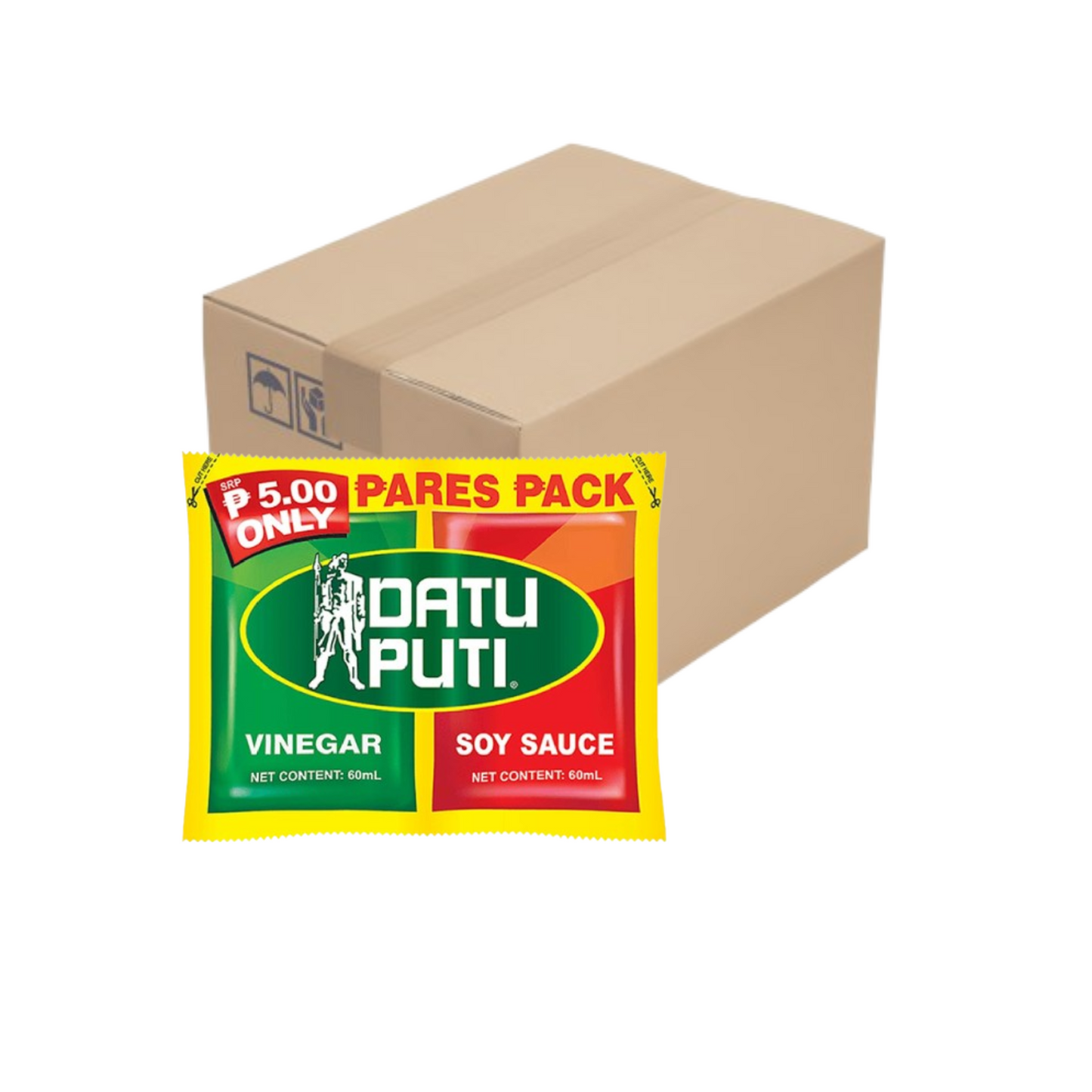 Datu Puti Pares Pack Vinegar & Soy Sauce 60ml x 144 pcs