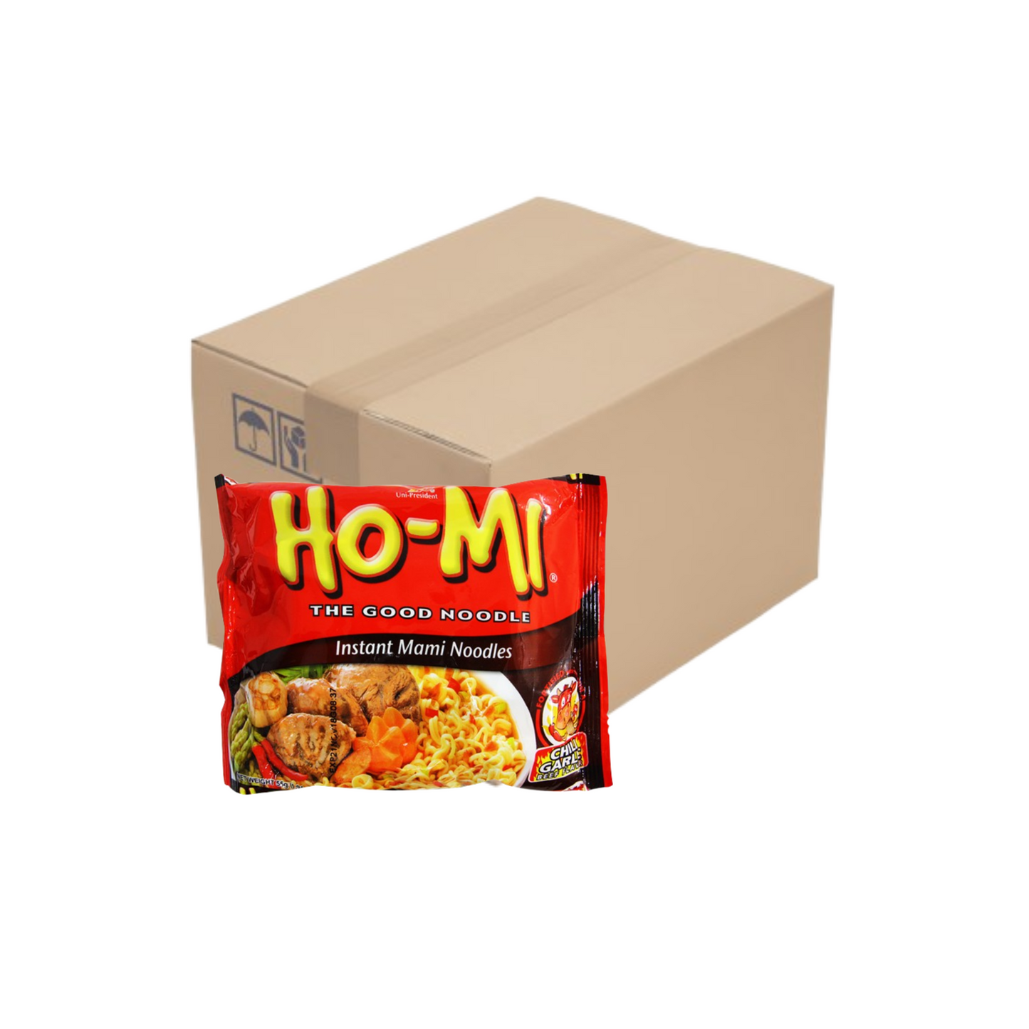 Homi Chili Garlic Beef Instant Mami Noodles 55g x 72 pcs/Box
