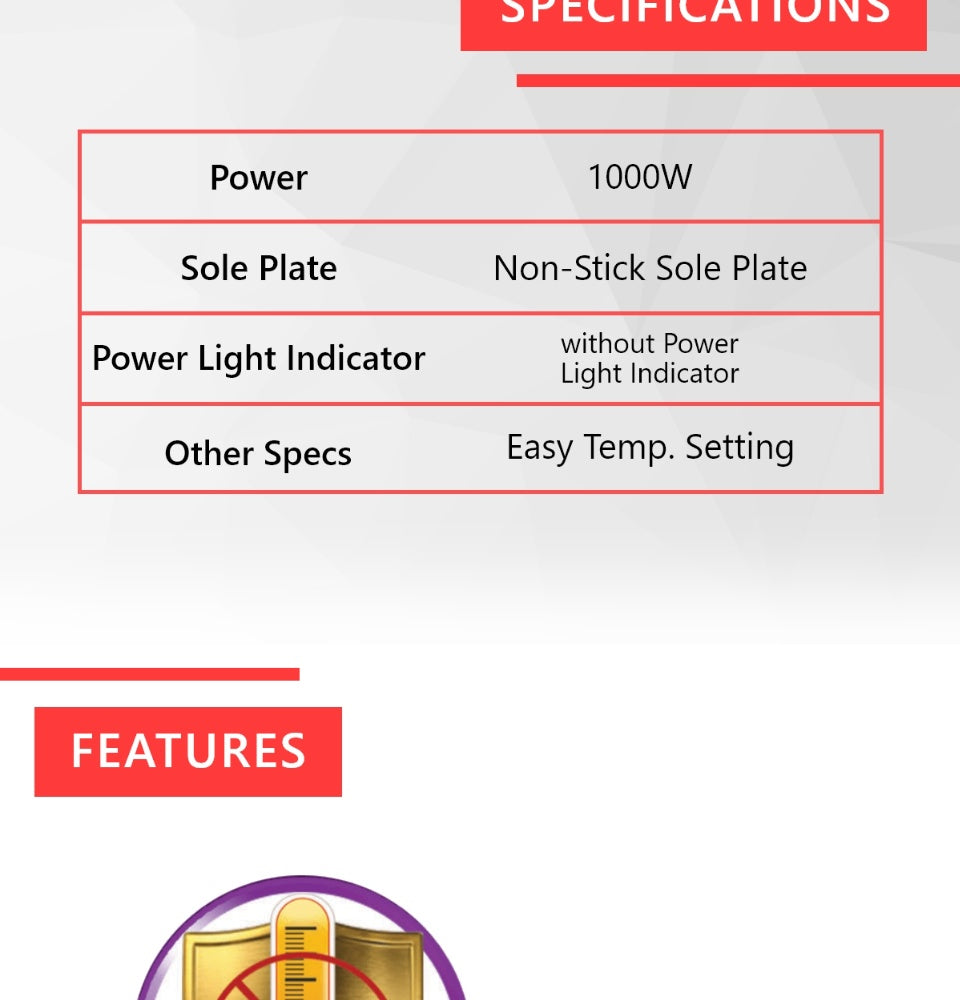 Camel CFI-1050 Flat Iron with Power Light Indicator and Non-Stick Sole Plate