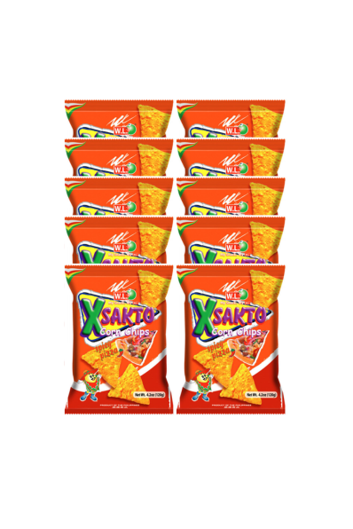 W.L. Foods Xsakto Corn Chips Spicy Pizza 58g x 10 pcs