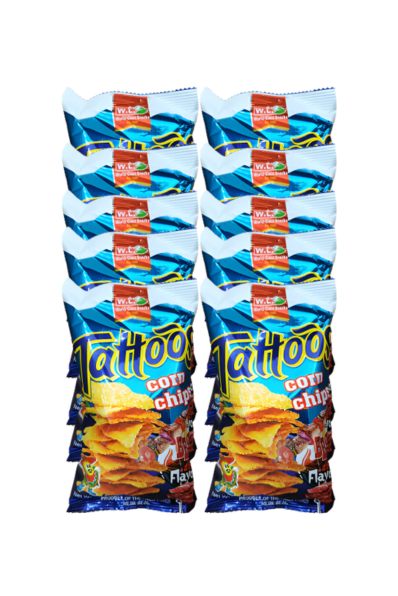 Tattoos Corn Chips in Classic BBQ flavor 58g x 10 pcs