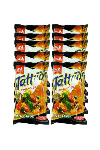 Tattoos Corn Chips Pizza Flavor 58g x 10 pcs
