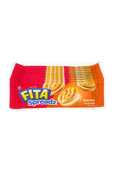 M.Y. San Fita Spreadz Bacon Flavor Cracker Sandwich 25g x 10 Sachets