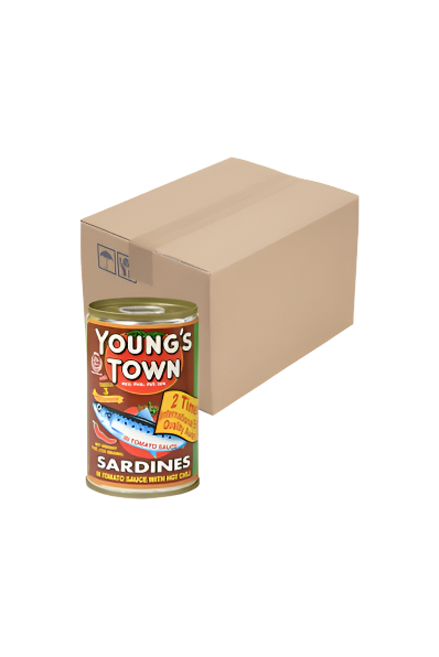 Young's Town Sardines in Tomato Sauce with Chili 155g x 100 pcs/Box