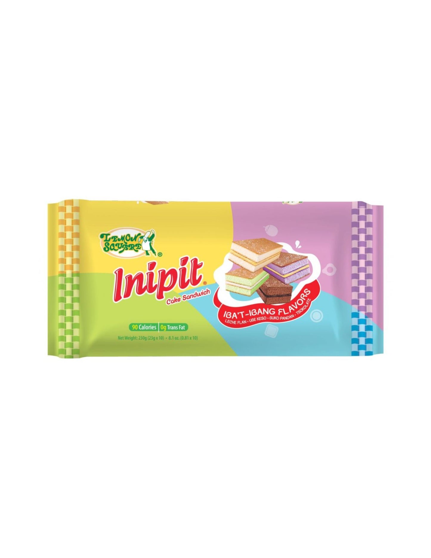 Lemon Square Inipit Assorted Flavors Cake Sandwich 23g x 10 Sachets