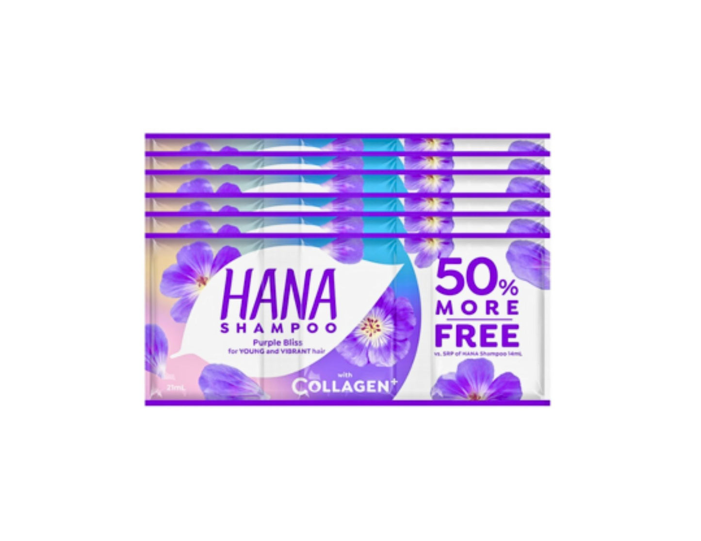 HANA Shampoo Purple Bliss with Collagen 21ml x 6 Sachets