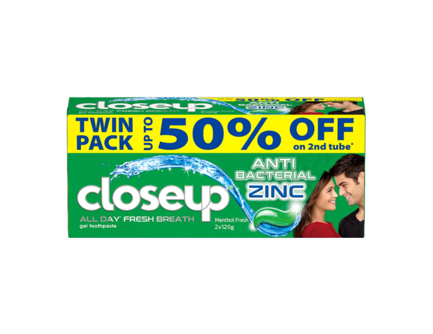 Close Up Menthol Fresh Toothpaste 120g x 2 pcs