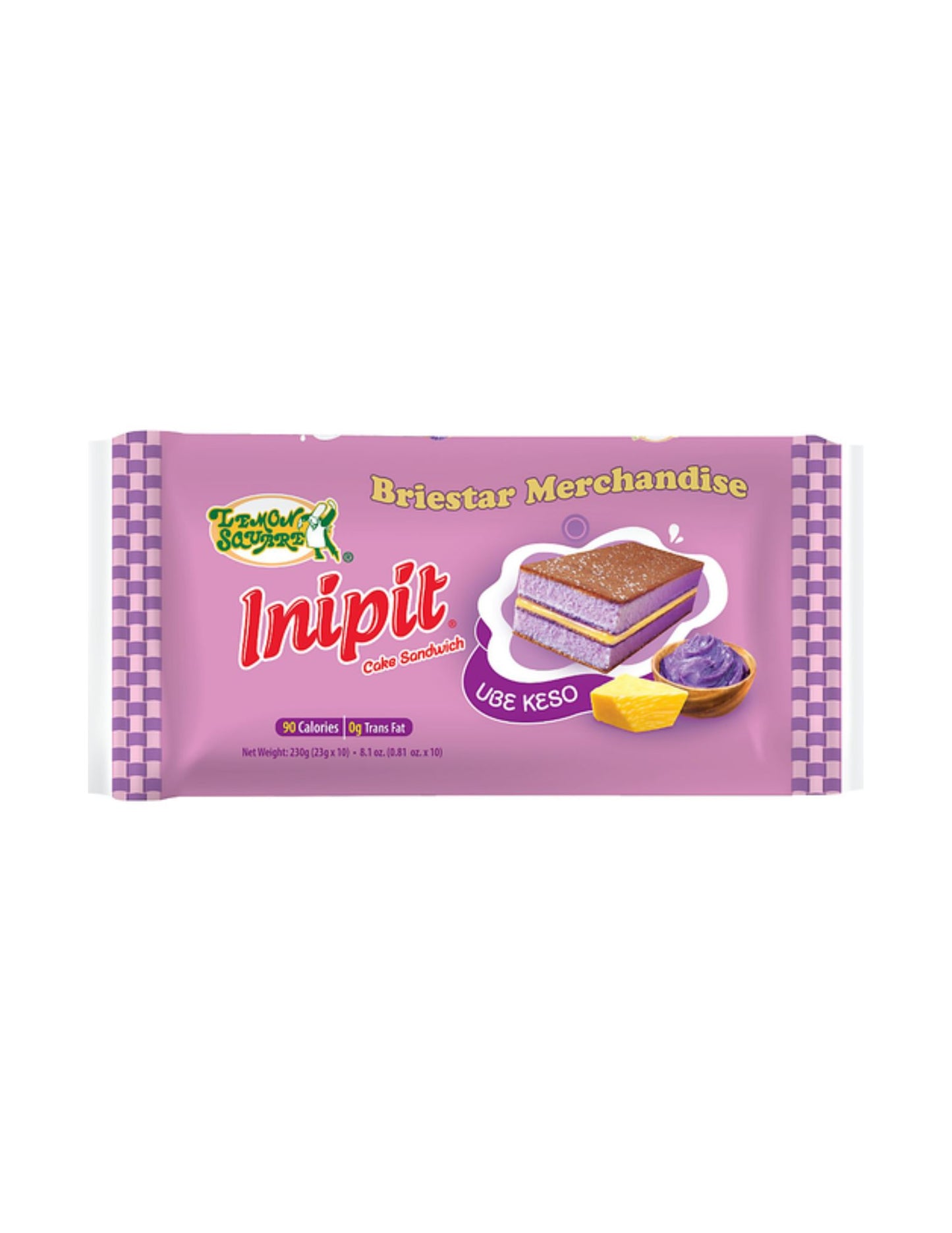 Lemon Square Inipit Ube Keso Cake Sandwich 23g x 10 Sachets