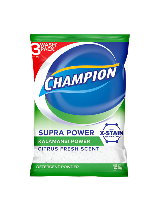 Champion Detergent Powder Supra Power Kalamansi Power Citrus Fresh 105g
