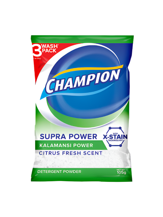 Champion Detergent Powder Supra Power Kalamansi Power Citrus Fresh 105g