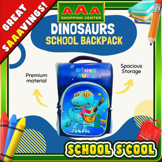 [School Sale] Kids Backpack - Dinosaurs Playing Guitar