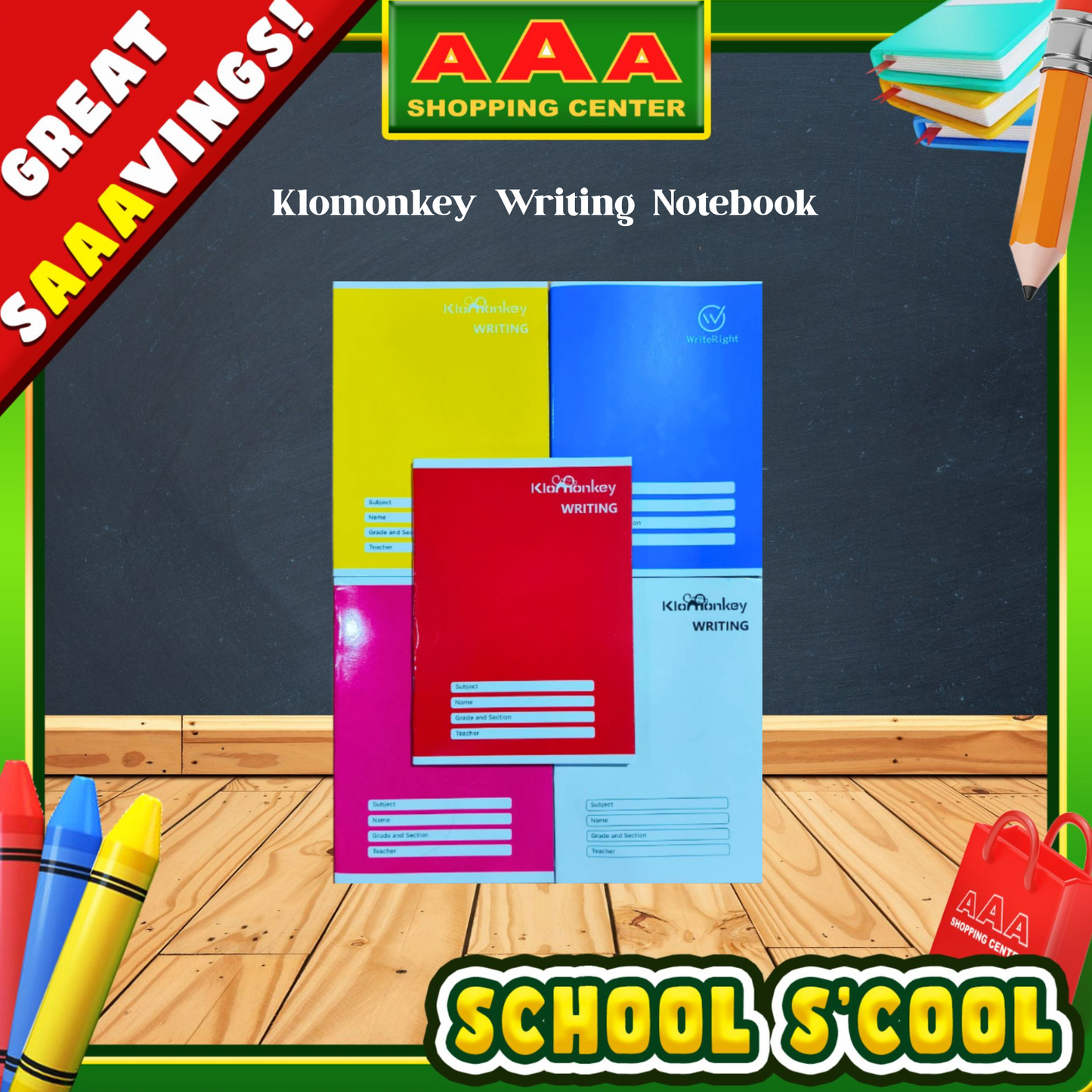 [School Sale] KloMonkey Writing Notebook No Cover