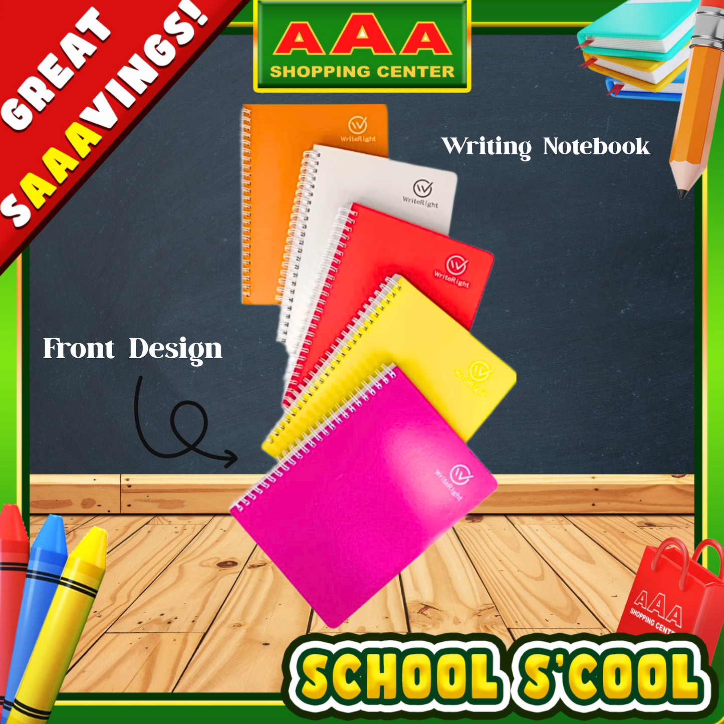 [School Sale] WriteRight Spiral Notebooks A5 Size 145 x 200 mm