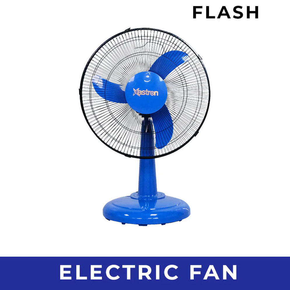 Astron FLASH 16'' Electric Desk Fan - Black | Strong Airflow | Powerful Motor | 50W