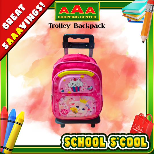 [School Sale] Trolley Backpack - Cute Cat Design