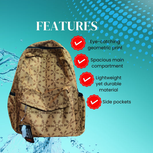 [School Sale] Pradun Teens Backpack - Urban Print Tan