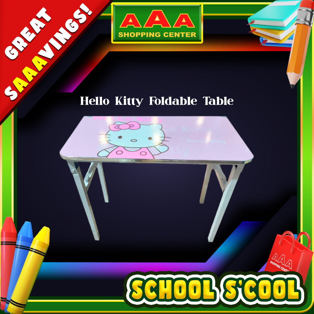 [School Sale] Hello Kitty Kids Foldable Table – AAA Shopping Center