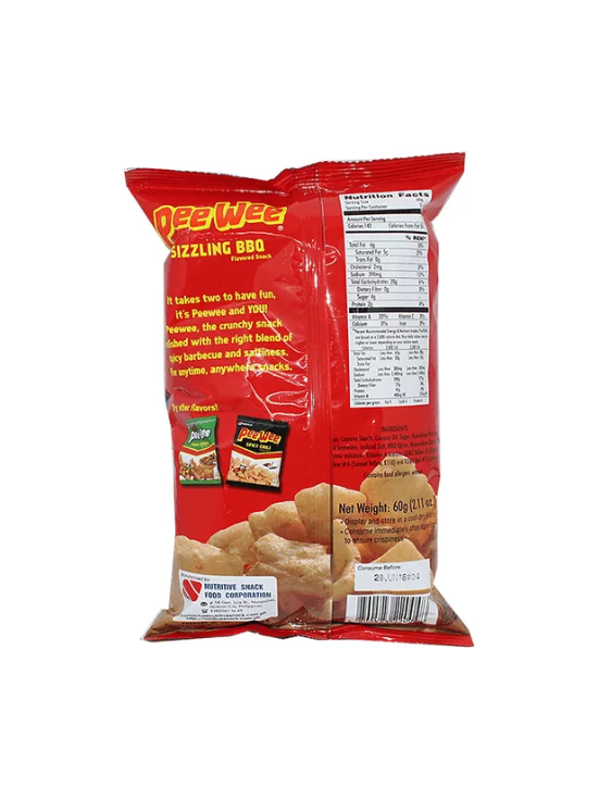 PeeWee Sizzling BBQ Flavored Snack 60g