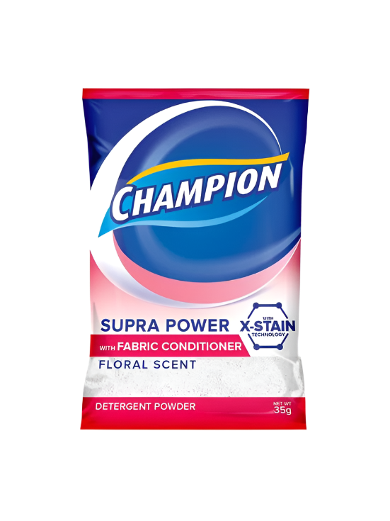 Champion Detergent Powder Supra Power with Fabric Conditioner Floral Fresh 35g