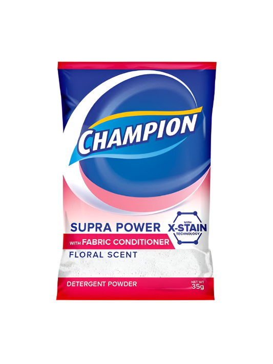 Champion Detergent Powder Supra Power with Fabric Conditioner Floral Fresh 35g