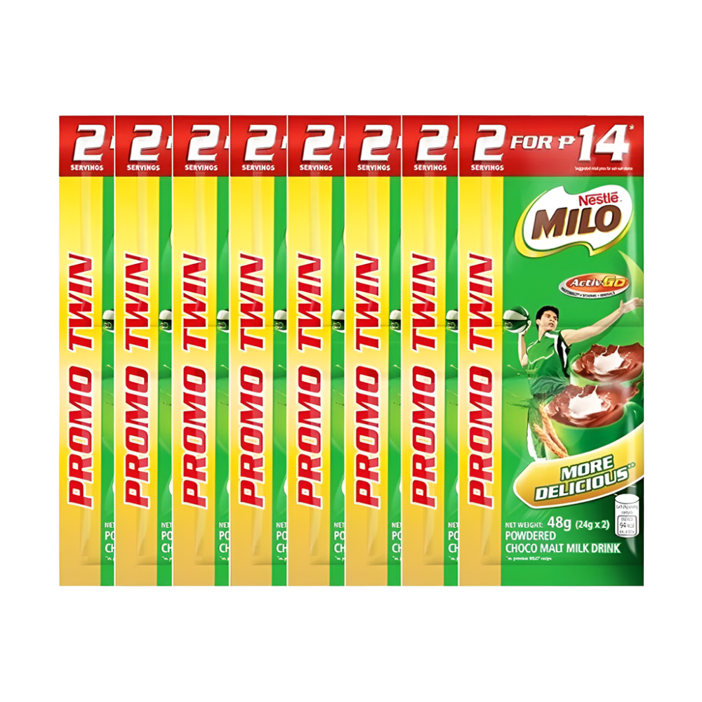 Nestle Milo Activ-Go Powdered Choco Malt Drink Twin Pack 48g x 8 pcs