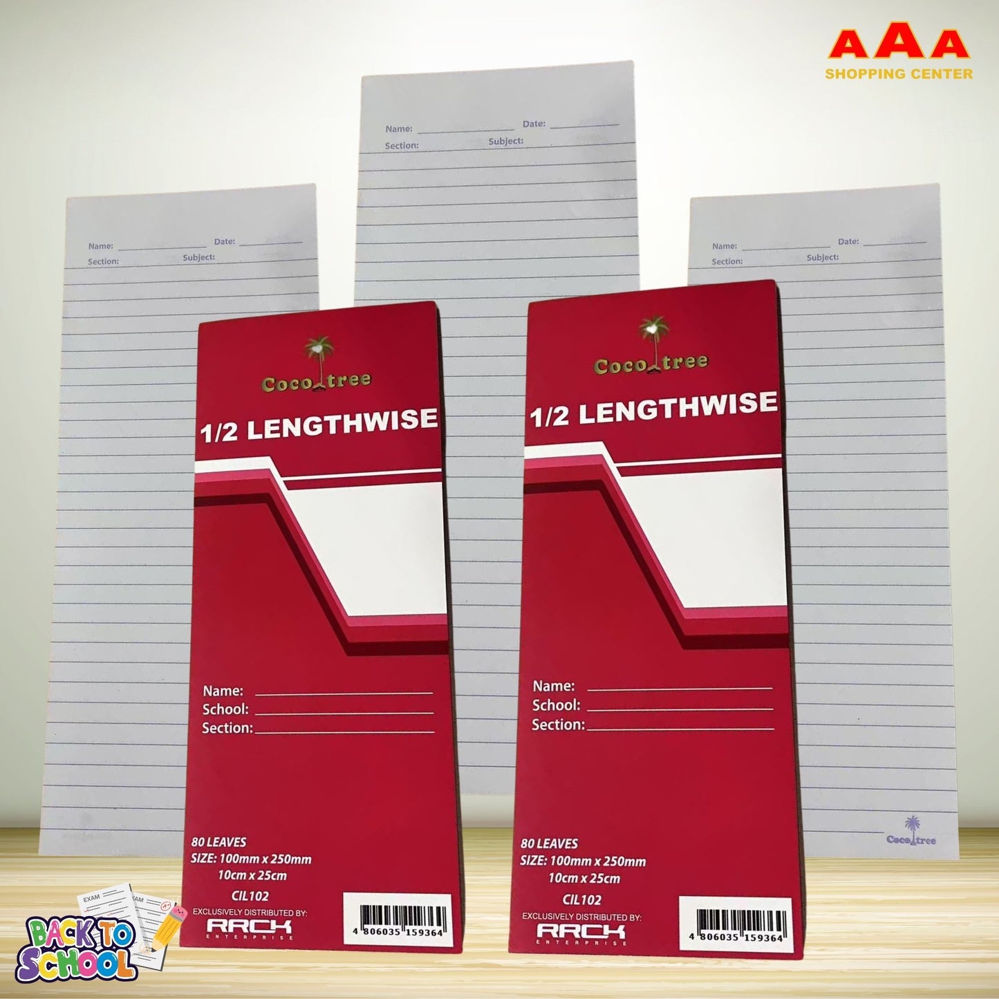 [School Sale] Coco Tree Quiz Pad 1/2 Lengthwise x 80 Leaves