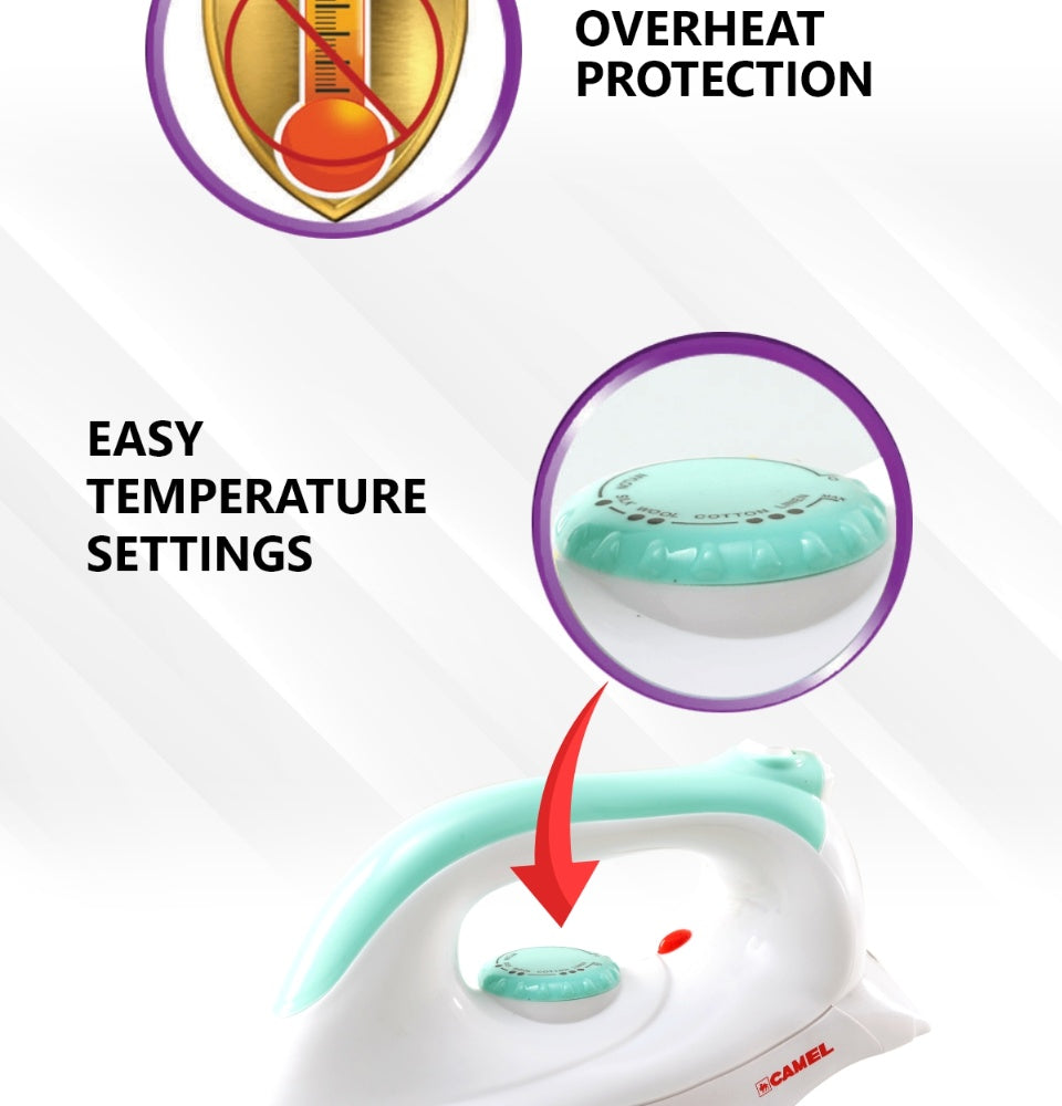 Camel CFI-1050 Flat Iron with Power Light Indicator and Non-Stick Sole Plate