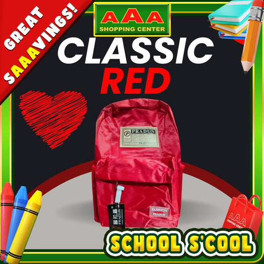 [School Sale] Pradun Teens Backpack - Classic Red