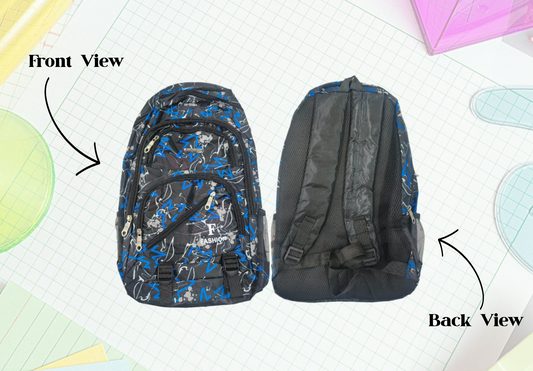 [School Sale] Fashion Trendy Graffiti Backpack - Navy Blue