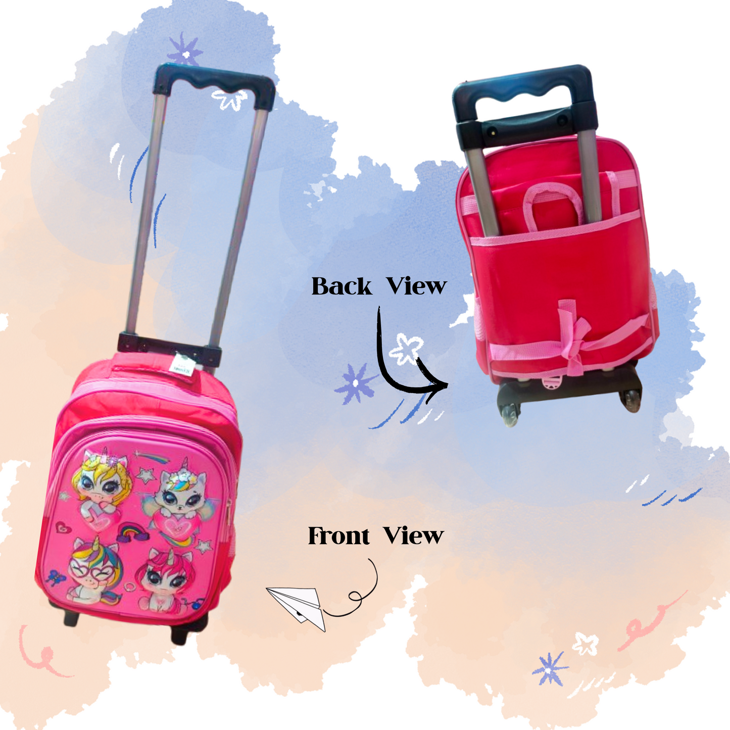 [School Sale] Trolley Backpack - Cute Unicorn Design
