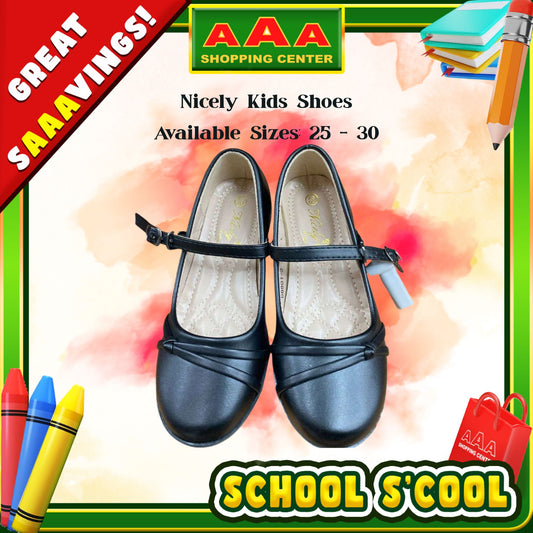[School Sale] Nicely Kids Girl Black Shoes