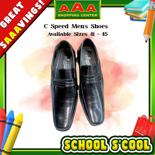 [School Sale] C Speed Men's Black Formal Shoes