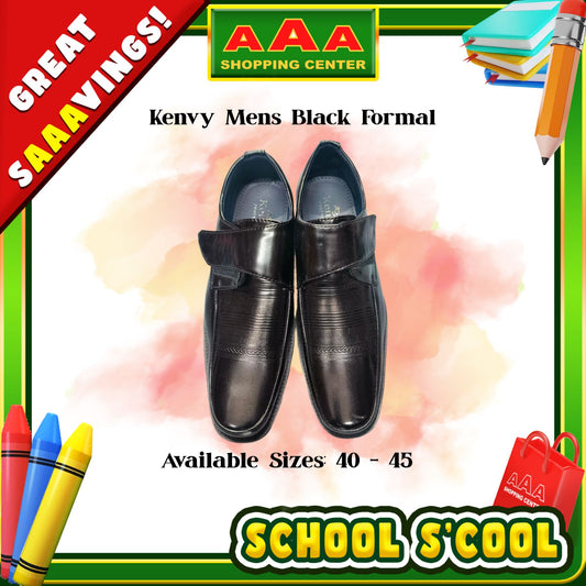[School Sale] Kenvy Mens Black Formal - Velcro