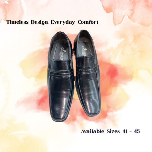 [School Sale] C Speed Men's Black Formal Shoes