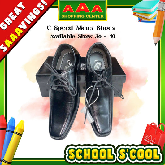 [School Sale] C Speed Men's Black Formal with Lace Shoes